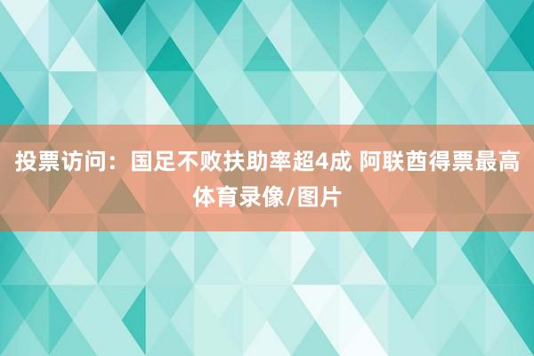 投票访问：国足不败扶助率超4成 阿联酋得票最高体育录像/图片