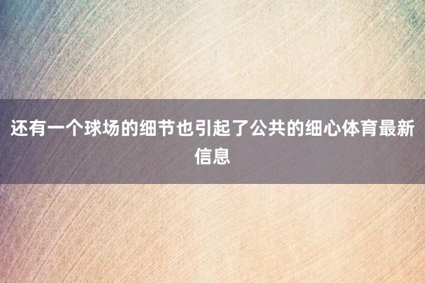 还有一个球场的细节也引起了公共的细心体育最新信息