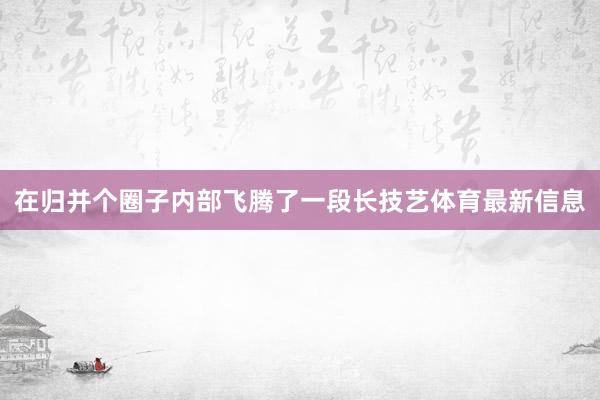 在归并个圈子内部飞腾了一段长技艺体育最新信息