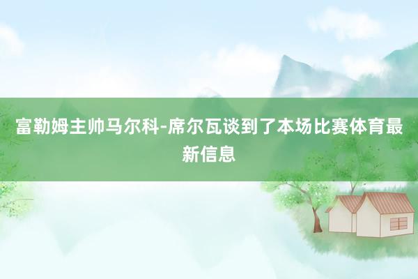 富勒姆主帅马尔科-席尔瓦谈到了本场比赛体育最新信息