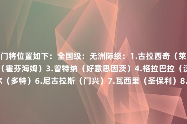 门将位置如下：全国级：无洲际级：1.古拉西奇（莱比锡）国脚级：2.鲍曼（霍芬海姆）3.曾特纳（好意思因茨）4.格拉巴拉（沃尔夫斯堡）5.科贝尔（多特）6.尼古拉斯（门兴）7.瓦西里（圣保利）8.诺伊尔（拜仁）9.容诺夫（柏林联）10.阿图博鲁（弗赖堡）11.努贝尔（斯图加特）12.赫拉德茨基（勒沃库森）13.凯文-穆勒（海登海姆）14.特拉普（法兰克福）    体育赛事直播