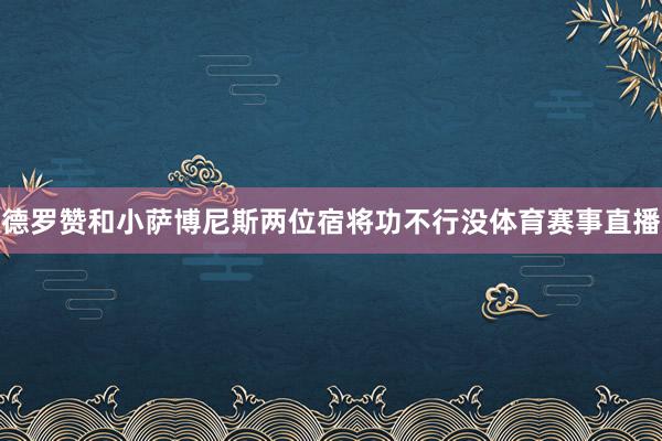 德罗赞和小萨博尼斯两位宿将功不行没体育赛事直播