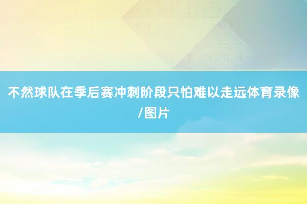 不然球队在季后赛冲刺阶段只怕难以走远体育录像/图片