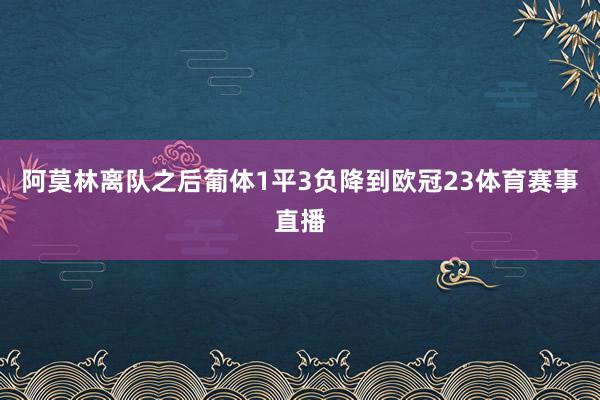 阿莫林离队之后葡体1平3负降到欧冠23体育赛事直播