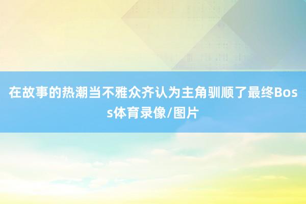 在故事的热潮当不雅众齐认为主角驯顺了最终Boss体育录像/图片